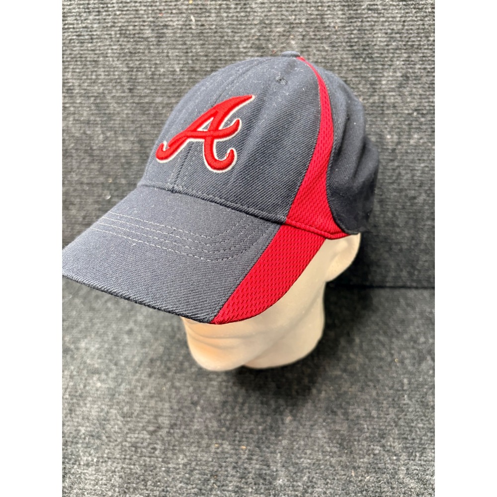 Nike Team Atlanta Braves MLB Baseball Hat‎ Navy Red Mesh Adjustable Cap 3182